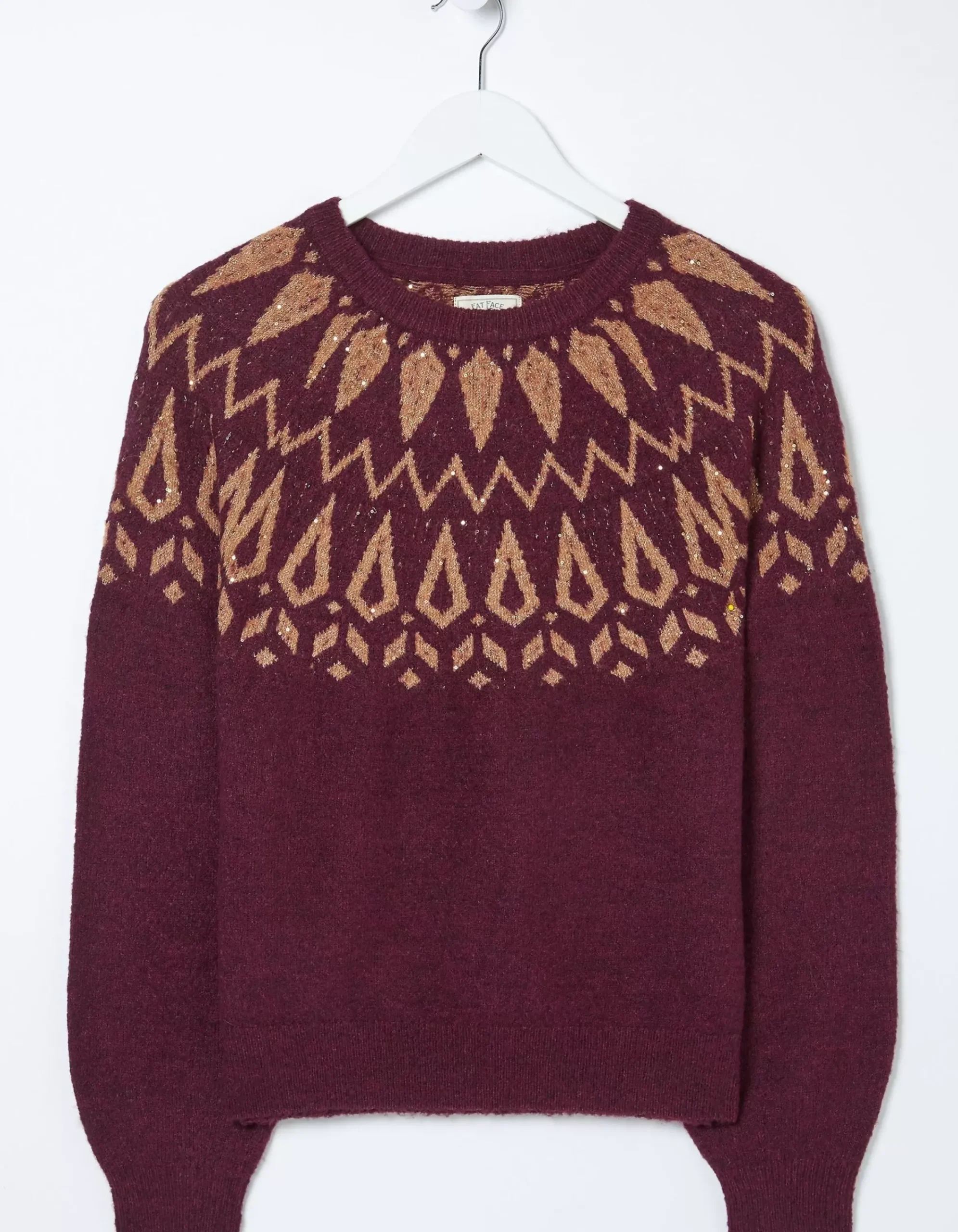 Women FatFace View All|Silve Fairisle Sparkle Jumper