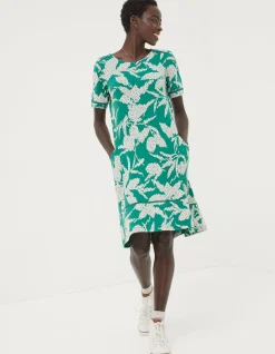 Women FatFace View All|Simone Textured Leaves Jersey Dress