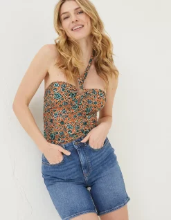 Women FatFace Beachwear & Swimwear|Sketched Floral Hoop Tankini Top