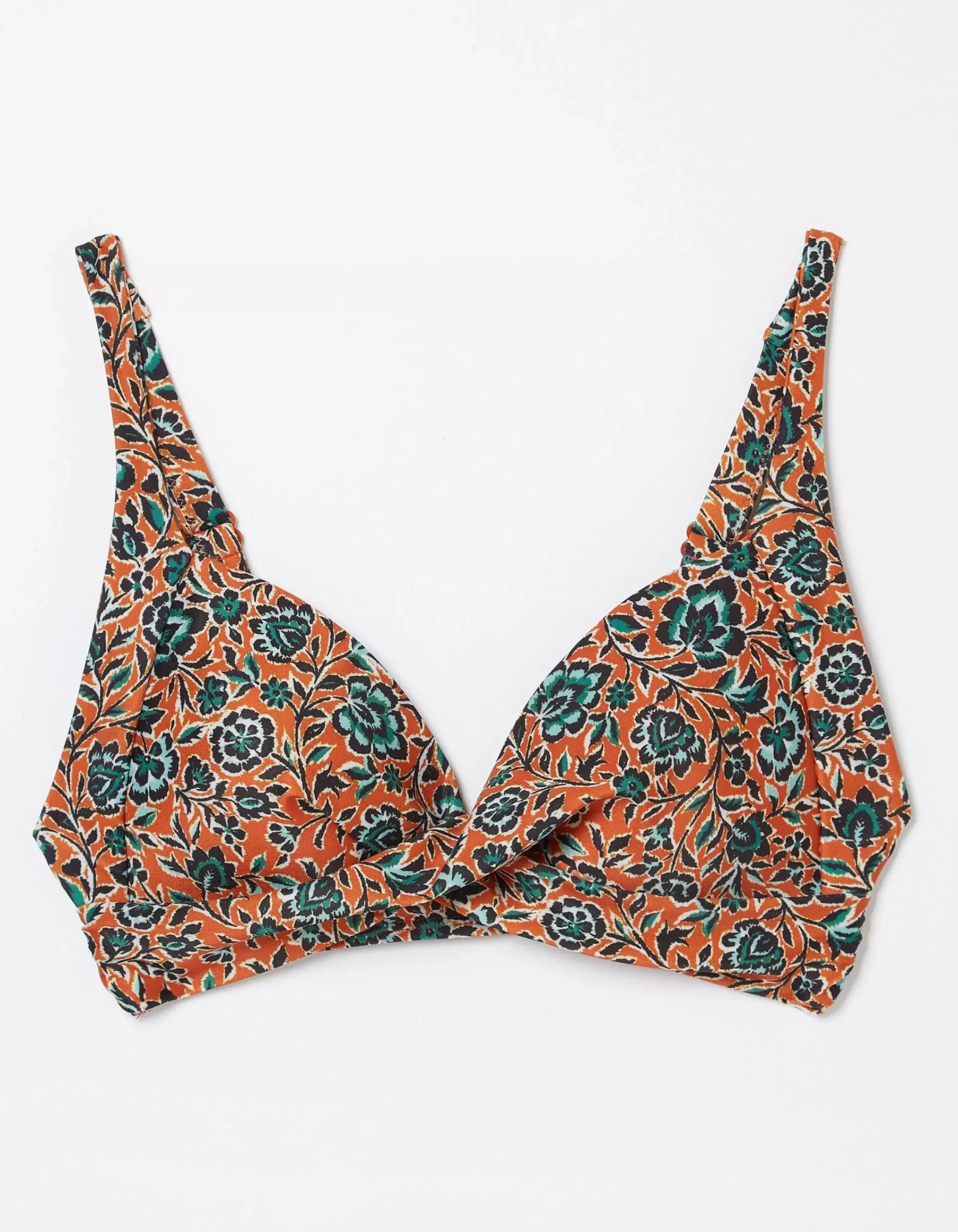 Women FatFace Beachwear & Swimwear|Sketched Floral Twist Bikini Top