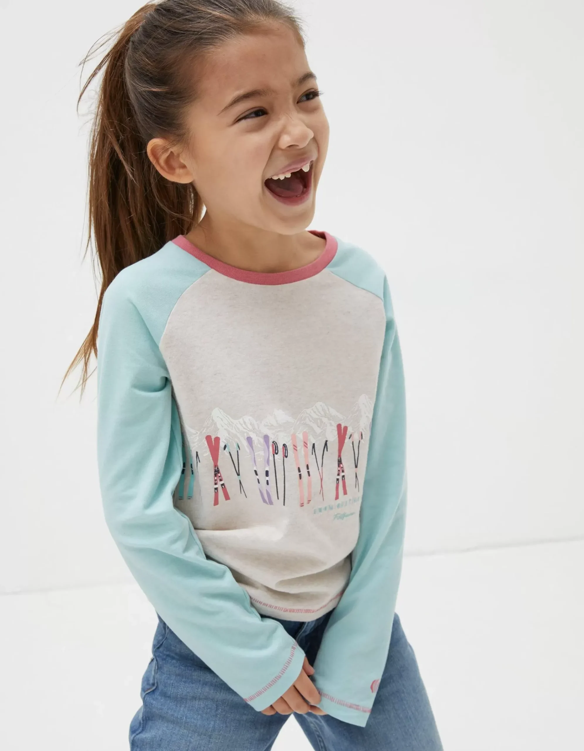 Girls FatFace View All|Ski Raglan Jersey T-Shirt