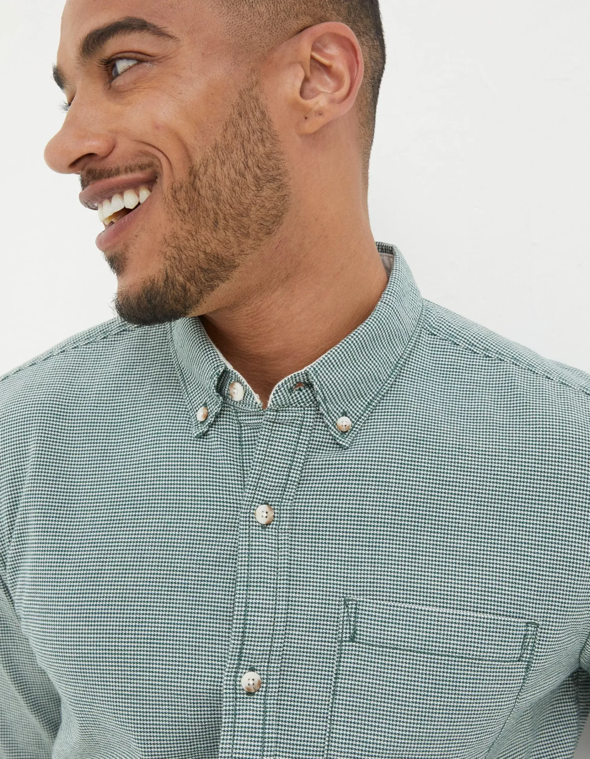 Men FatFace Shirts|Slim Hove Micro Check Shirt