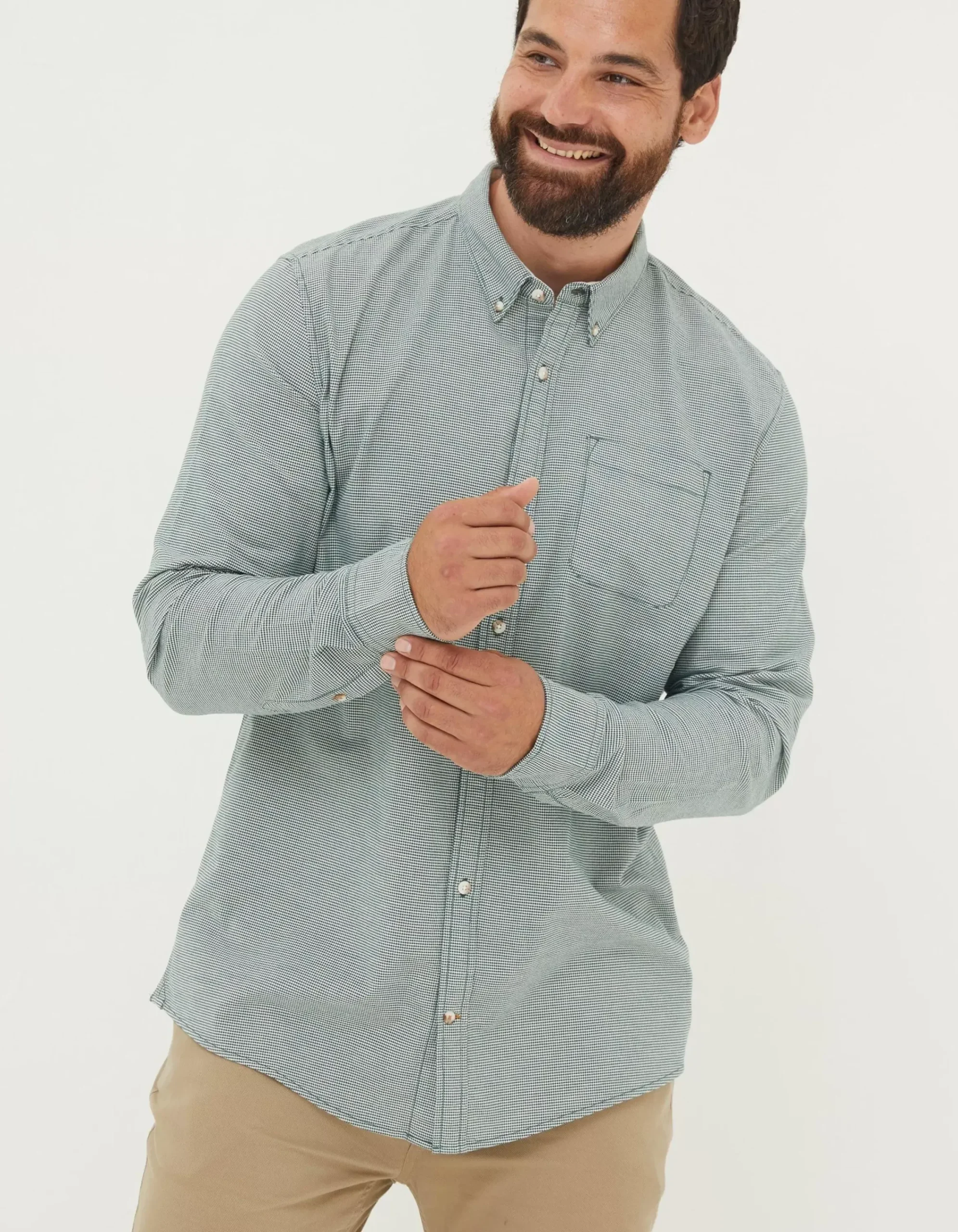 Men FatFace Shirts|Slim Hove Micro Check Shirt