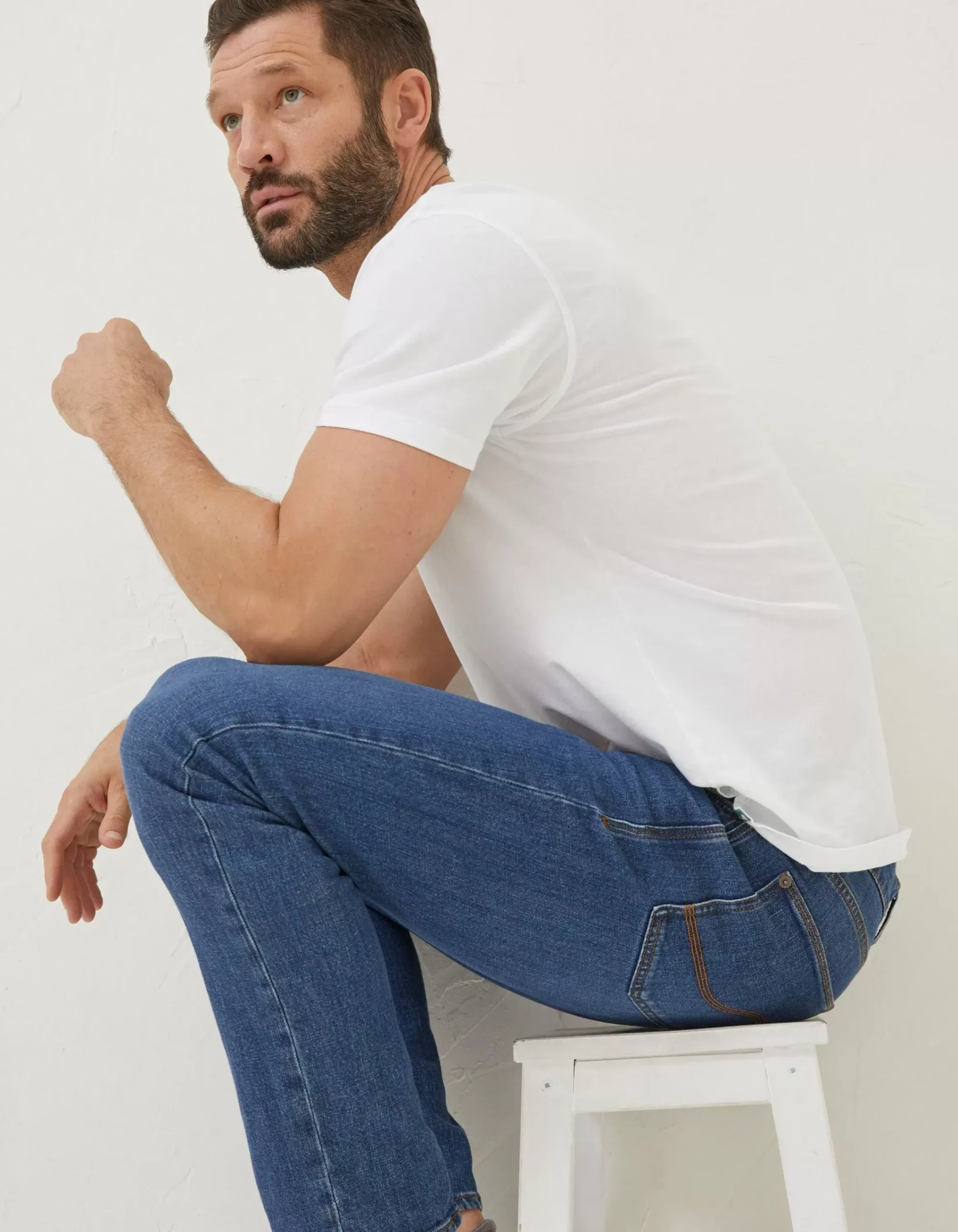 Men FatFace Jeans|Slim Mid Wash Jeans