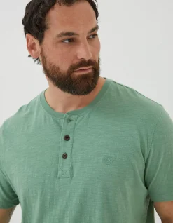 Men FatFace T-Shirts|Slub Henley T-Shirt