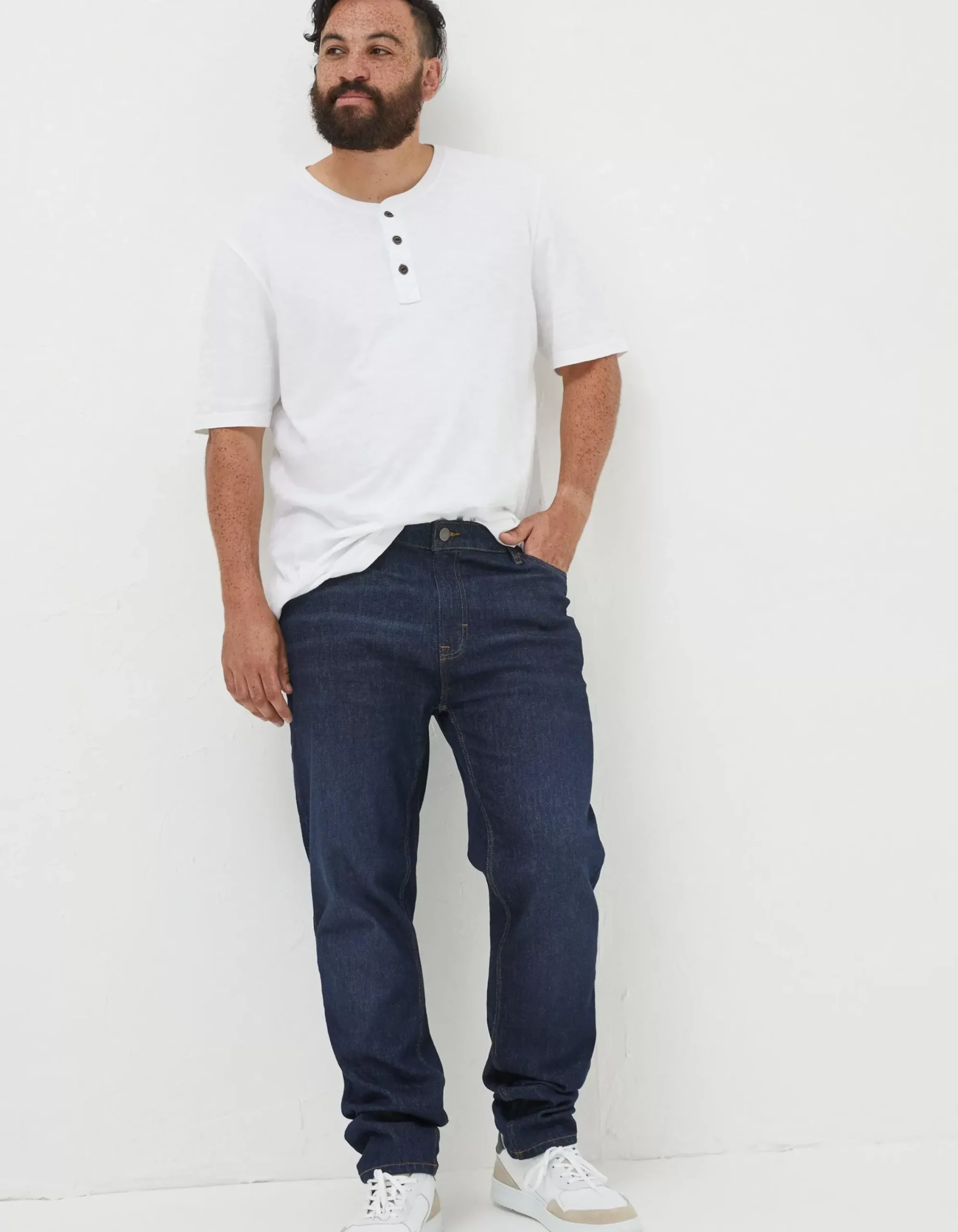 Men FatFace T-Shirts|Slub Henley T-Shirt