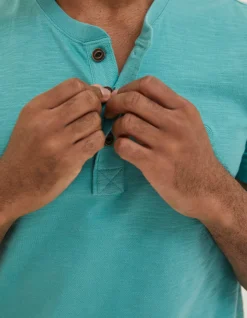 Men FatFace T-Shirts|Slub Henley T-Shirt