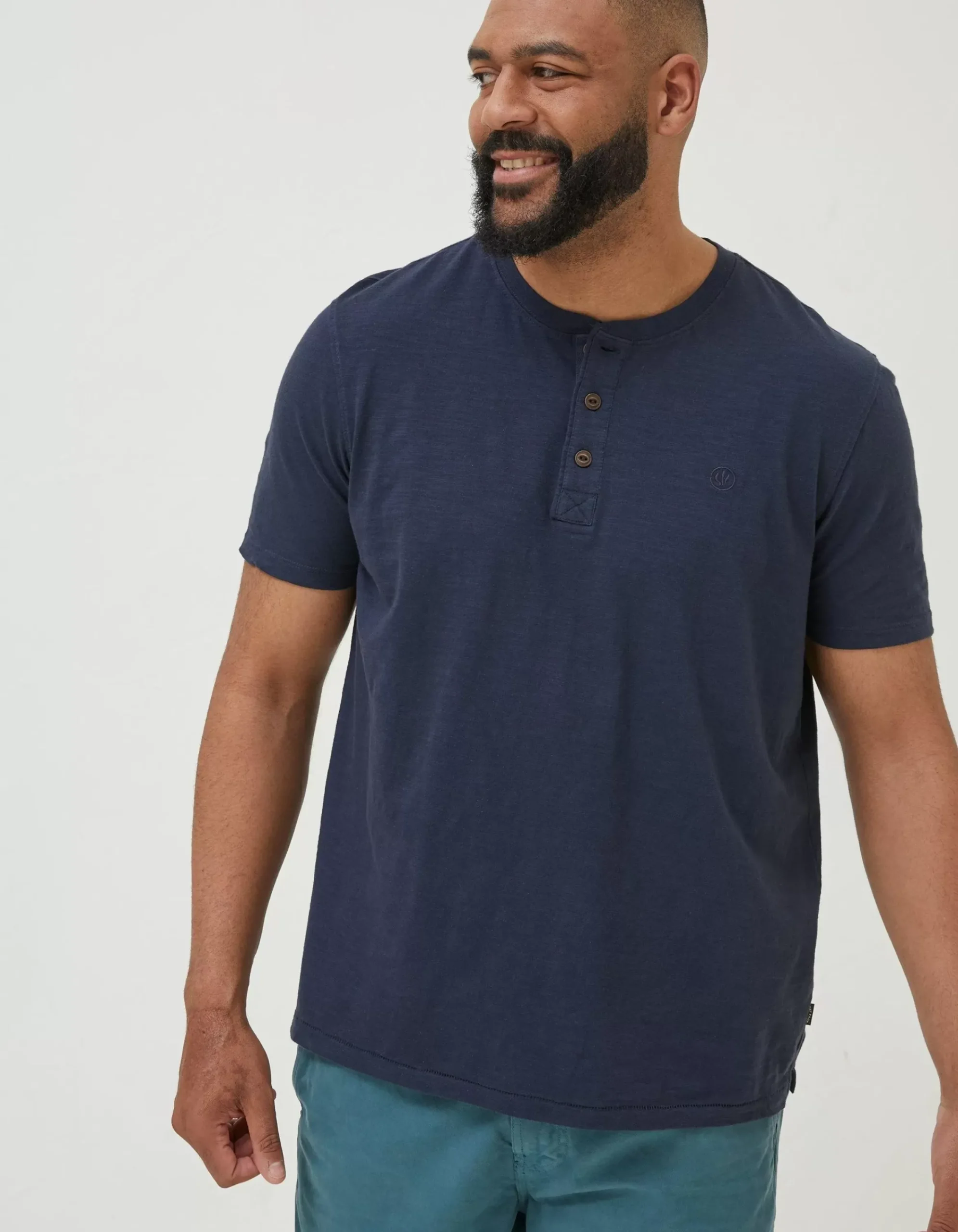 Men FatFace T-Shirts|Slub Henley T-Shirt