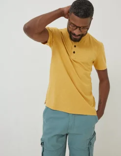 Men FatFace T-Shirts|Slub Henley T-Shirt