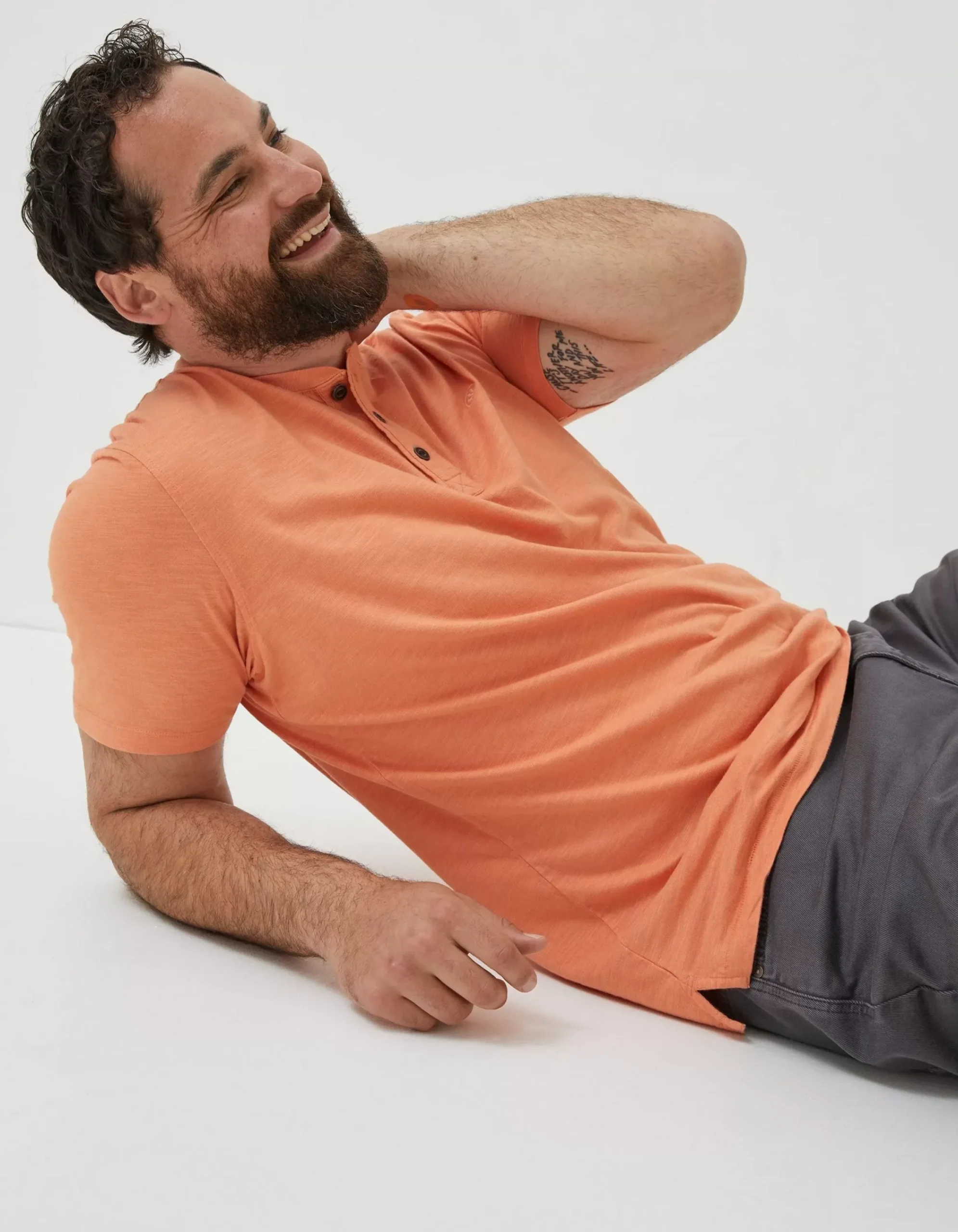 Men FatFace T-Shirts|Slub Henley T-Shirt