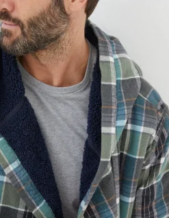 Men FatFace Nightwear & Pyjamas|Southsea Fleece Checked Robe