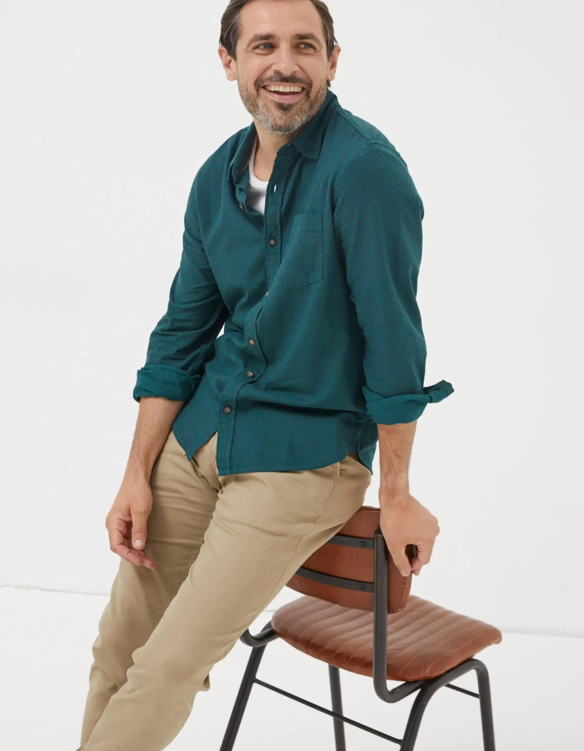 Men FatFace Shirts|Square Geo Print Shirt