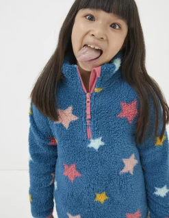 Girls FatFace View All|Star Fleece Half Neck Sweatshirt