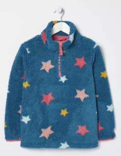 Girls FatFace View All|Star Fleece Half Neck Sweatshirt