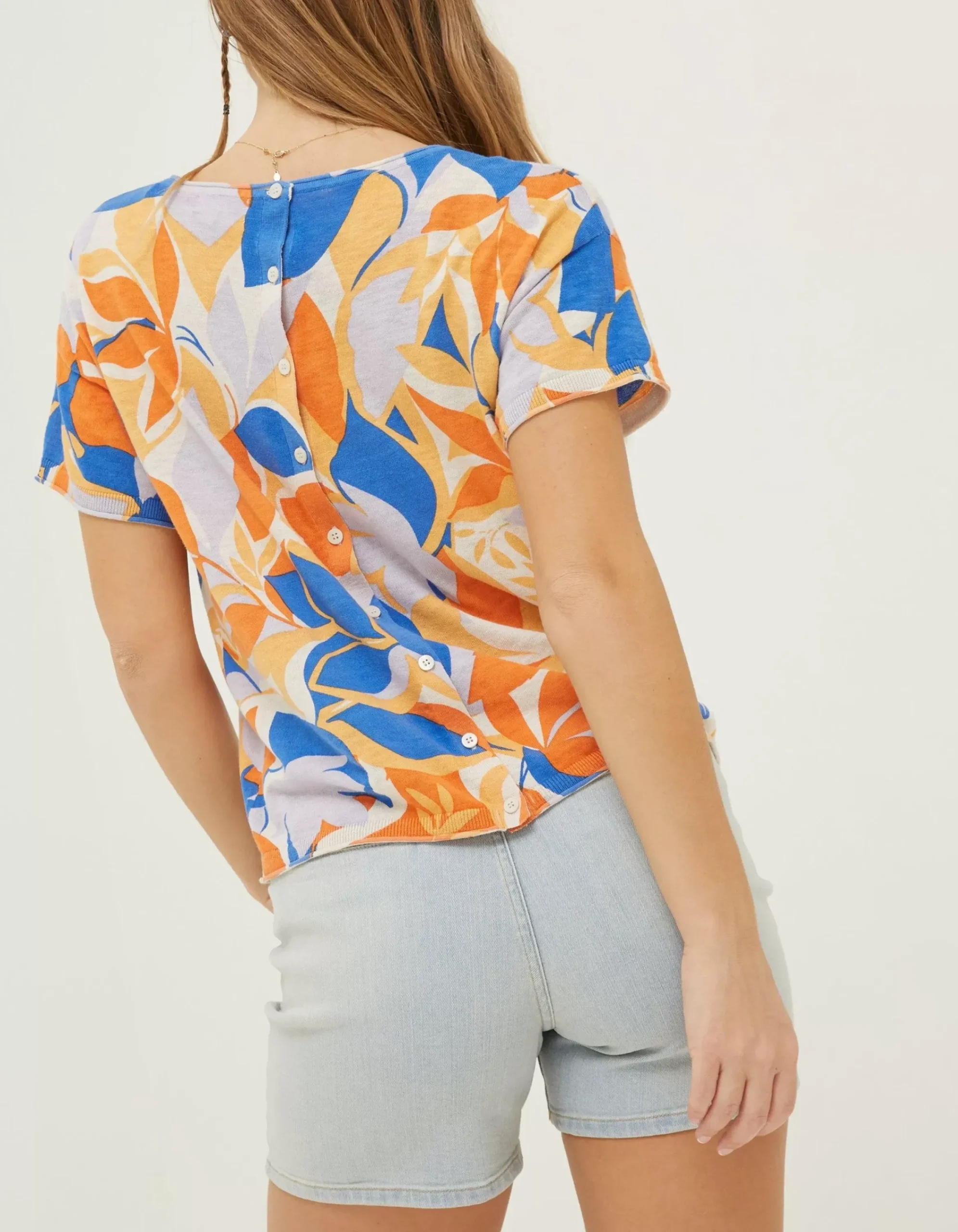 Women FatFace Knitwear|Stencil Floral Knitted Top