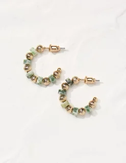 Women FatFace View All|Stone Hoop Earrings