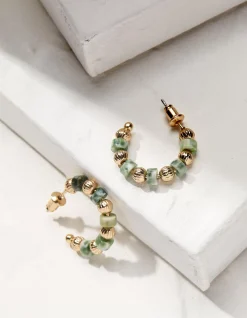Women FatFace View All|Stone Hoop Earrings