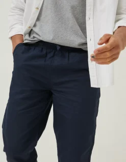 Men FatFace Trousers & Chinos|Straight Cotton Linen Trousers