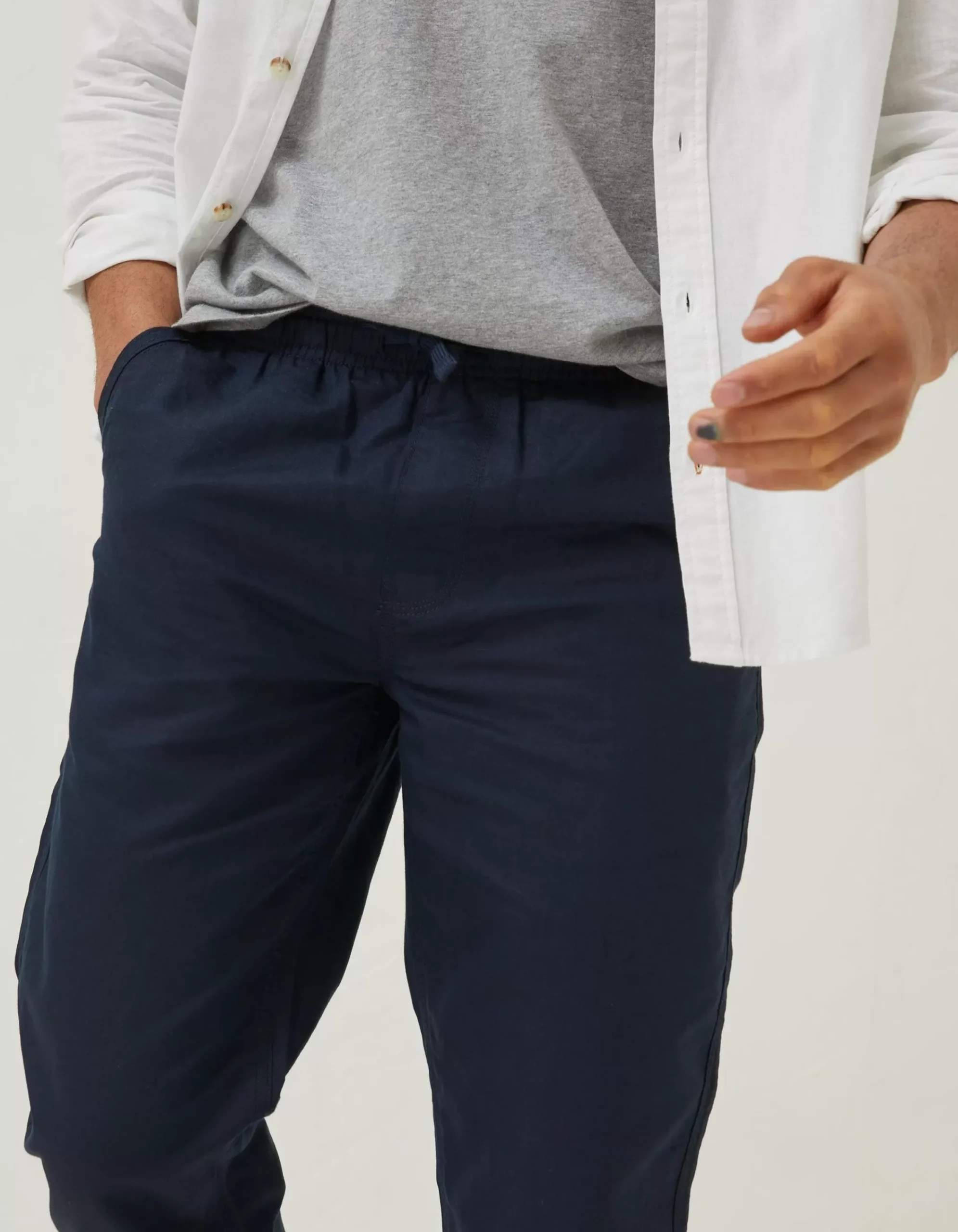 Men FatFace Trousers & Chinos|Straight Cotton Linen Trousers