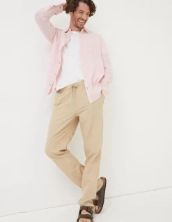 Men FatFace Trousers & Chinos|Straight Cotton Linen Trousers