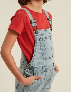 Girls FatFace View All|Stripe Denim Dungarees