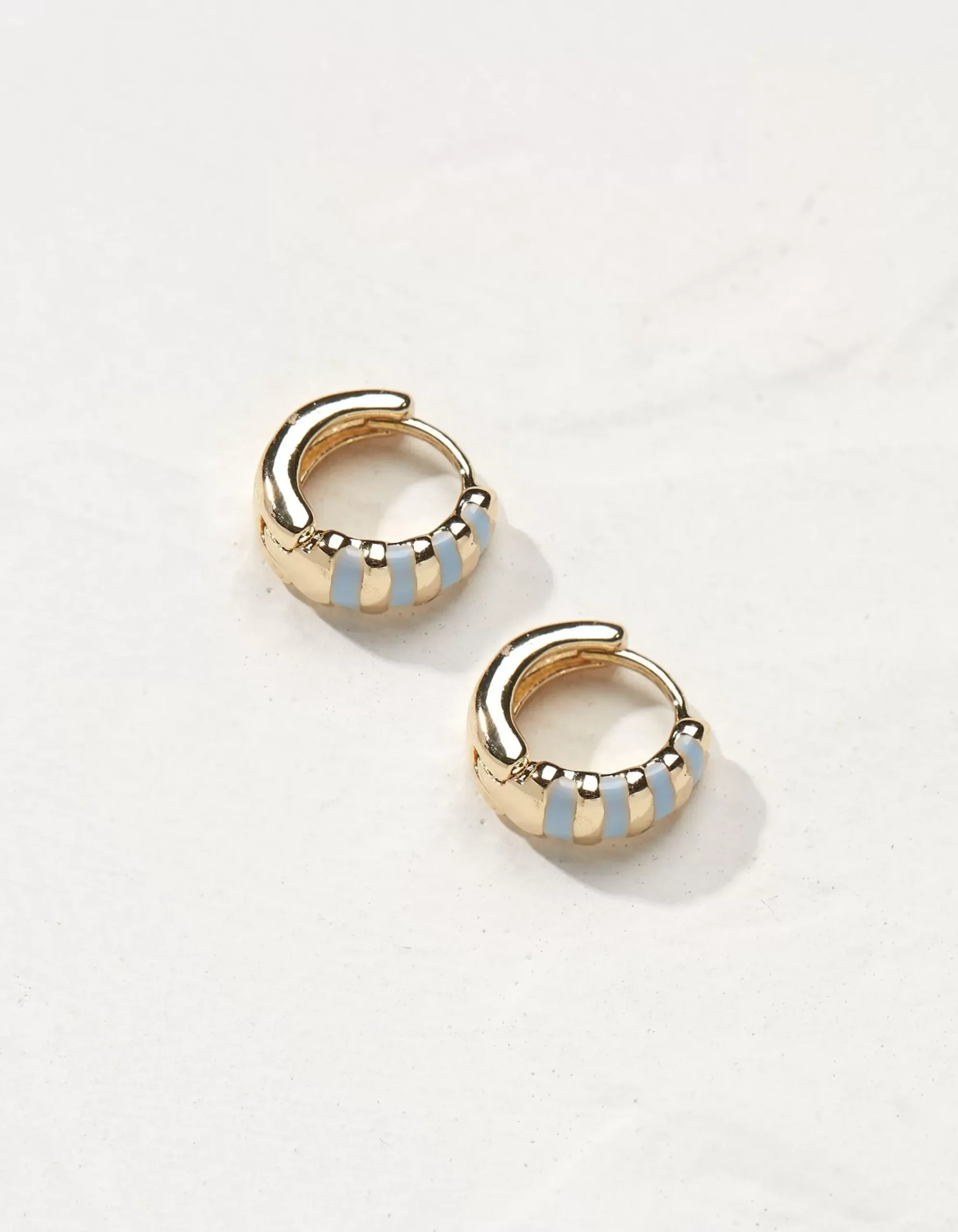 Women FatFace View All|Stripe Enamel Huggy Hoops