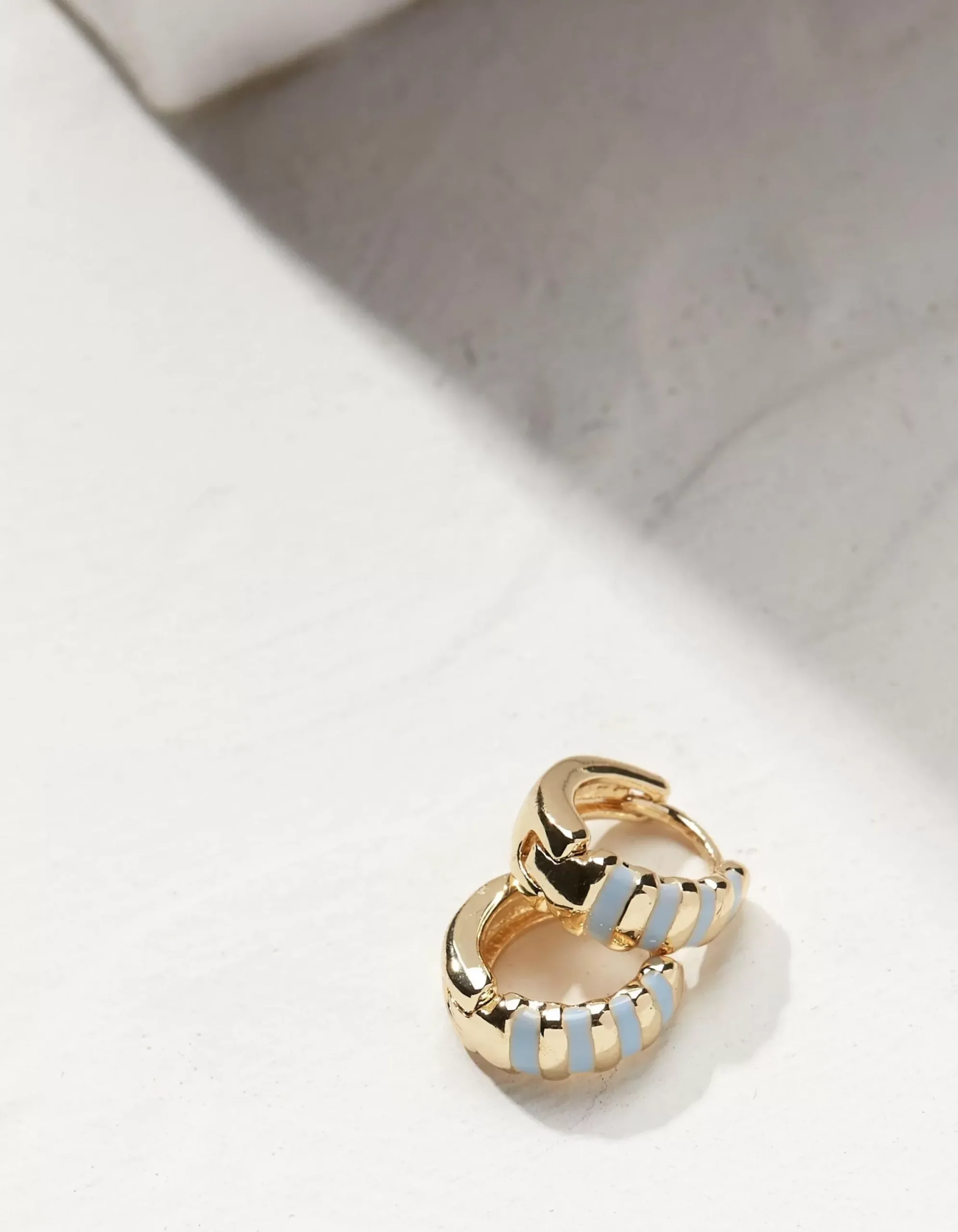 Women FatFace View All|Stripe Enamel Huggy Hoops