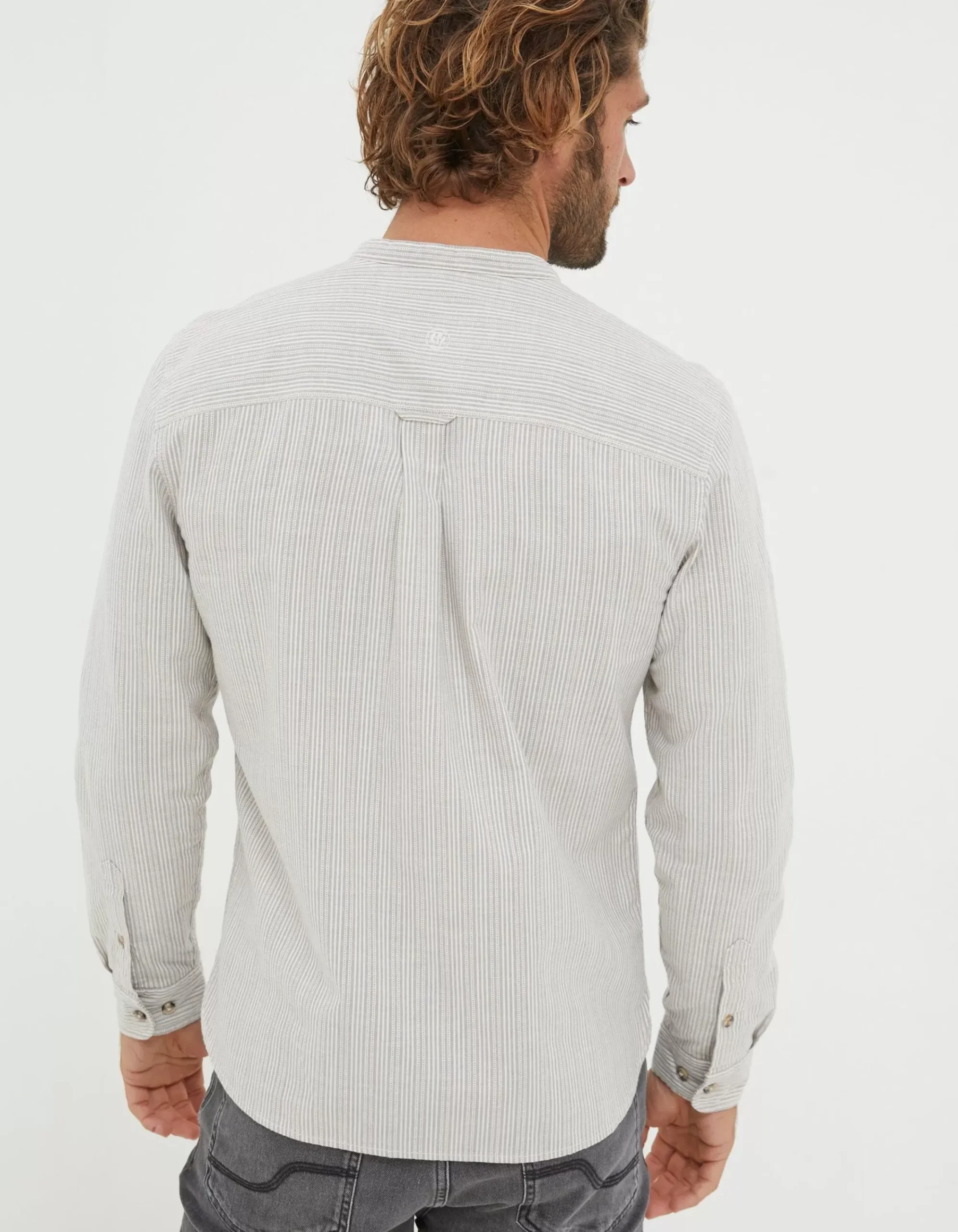 Men FatFace View All|Stripe Grandad Shirt