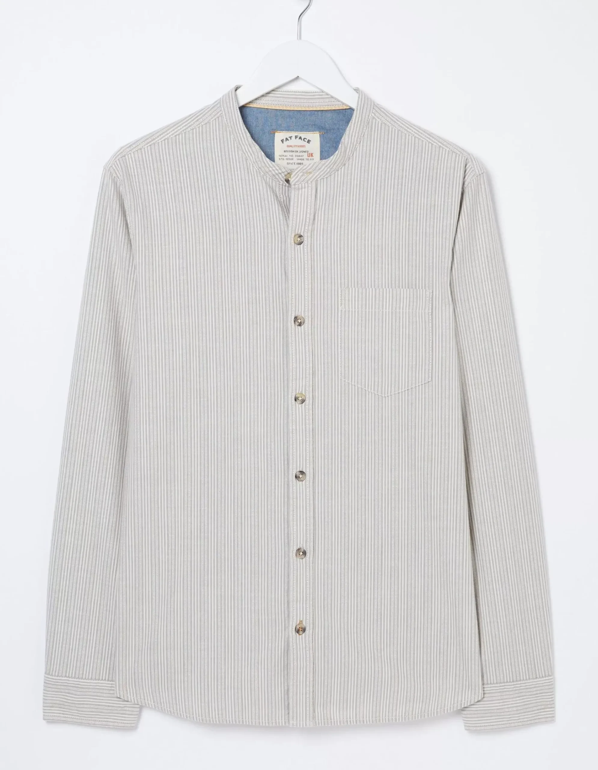 Men FatFace View All|Stripe Grandad Shirt