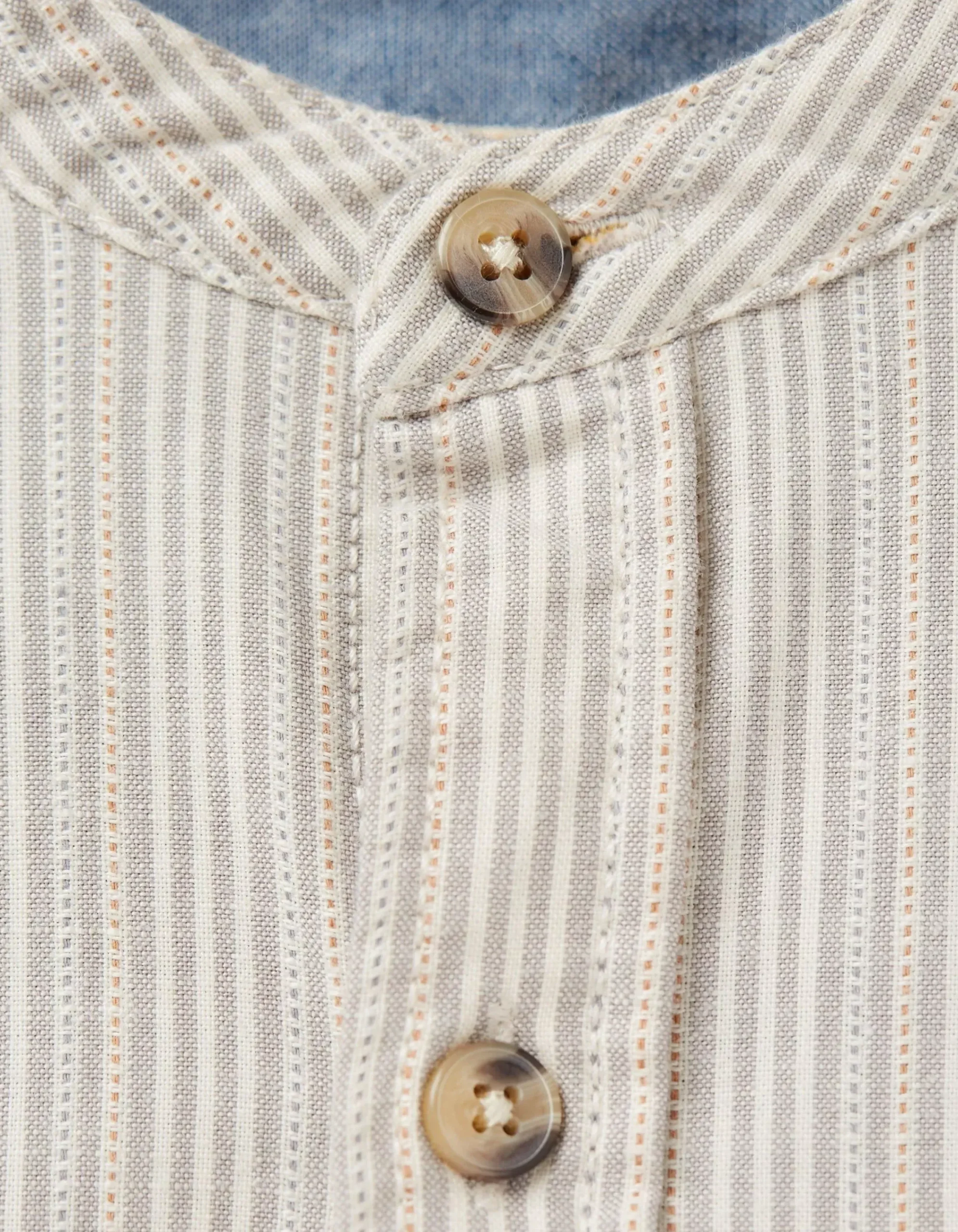 Men FatFace View All|Stripe Grandad Shirt