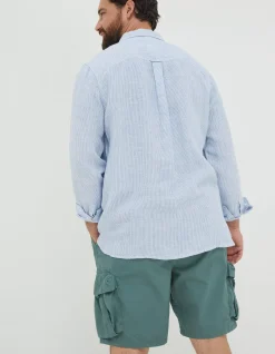 Men FatFace Shirts|Stripe Linen Shirt