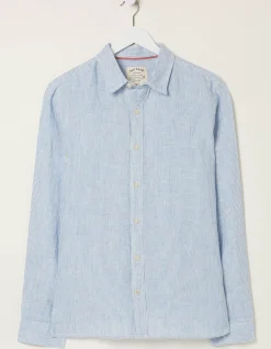 Men FatFace Shirts|Stripe Linen Shirt