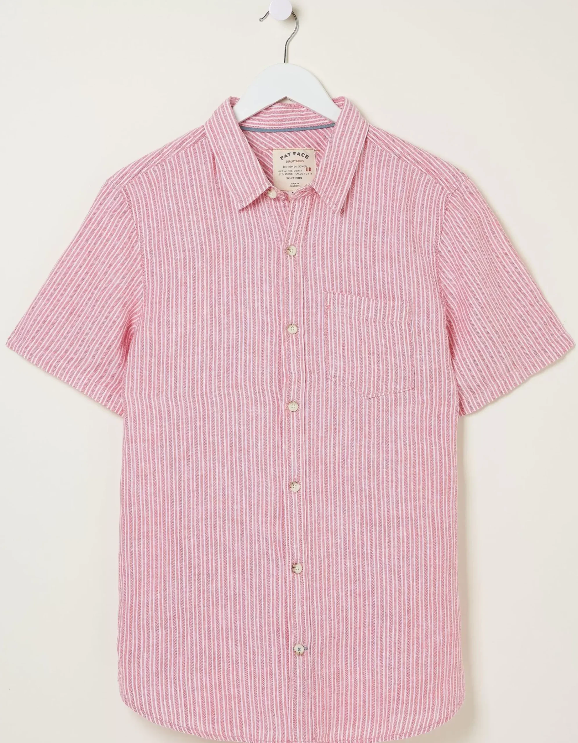 Men FatFace Shirts|Stripe Linen Shirt