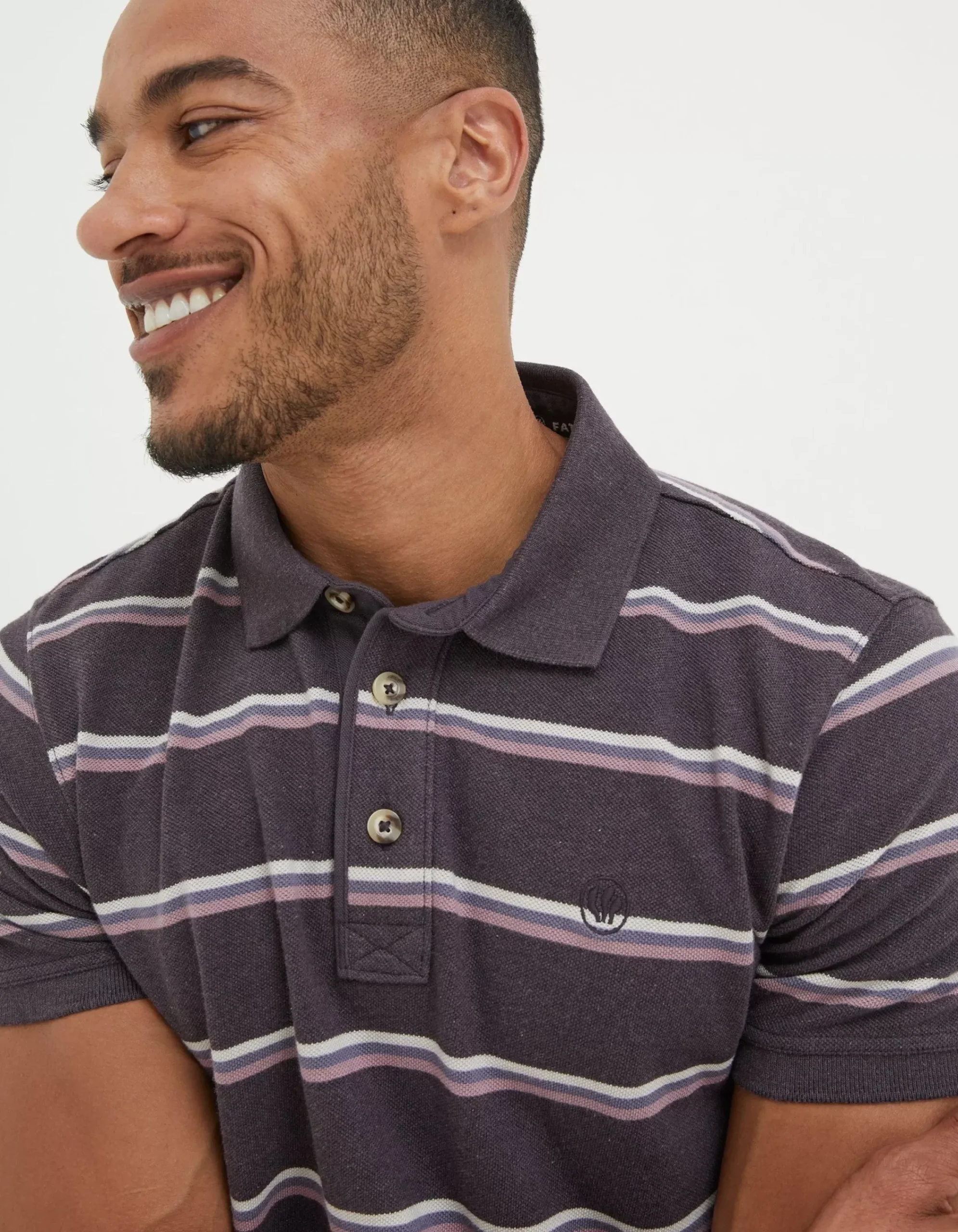 Men FatFace T-Shirts|Stripe Pique Polo