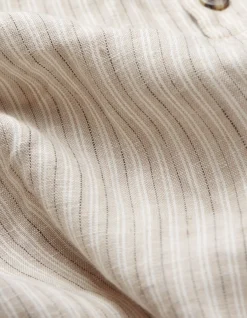 Men FatFace Shirts|Stripe Pop Over Linen Shirt