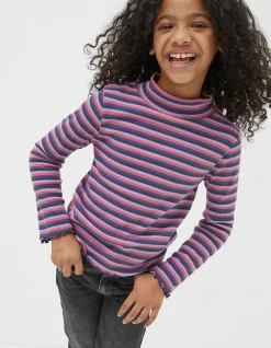 Girls FatFace View All|Stripe Rollneck Jersey T-Shirt