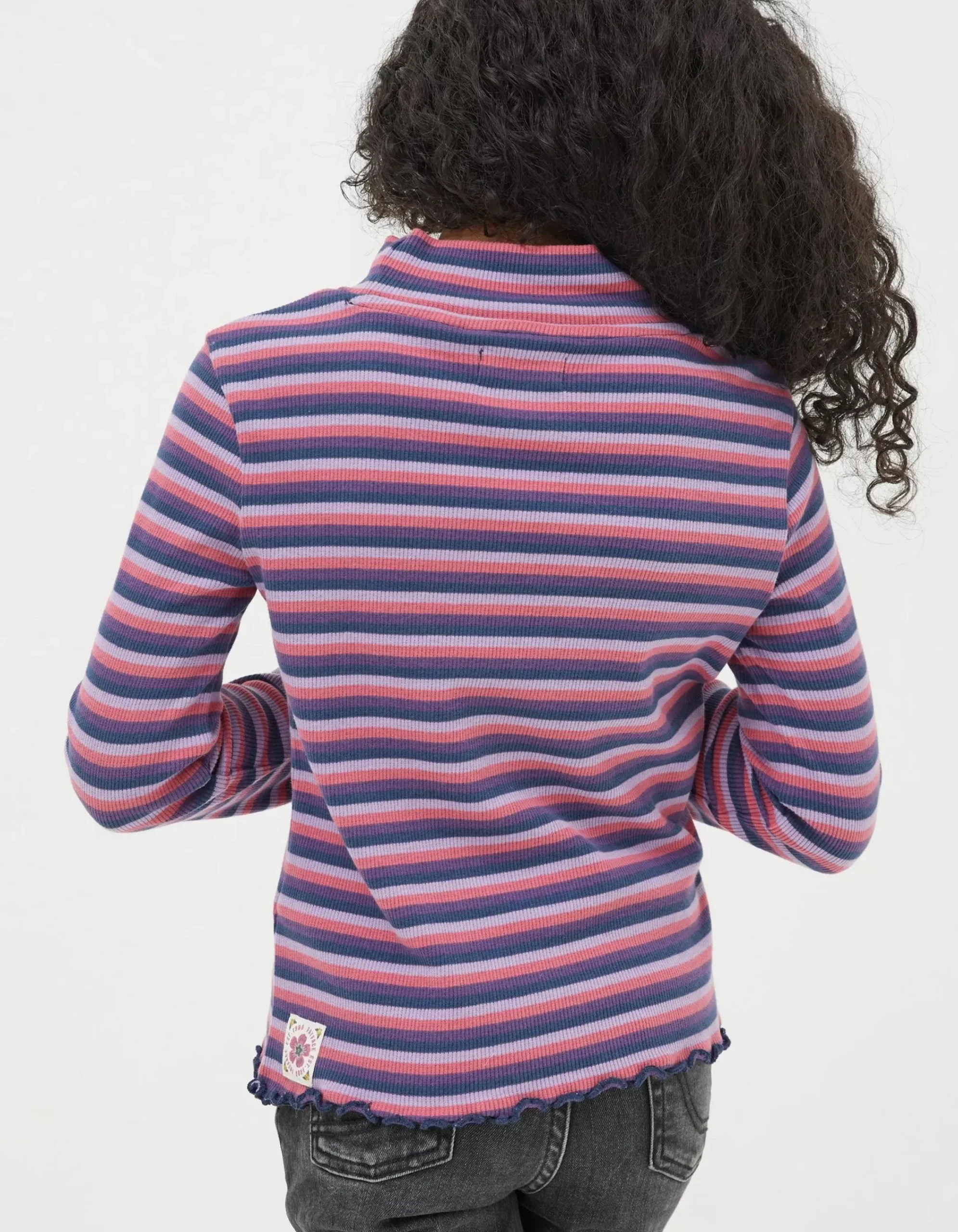 Girls FatFace View All|Stripe Rollneck Jersey T-Shirt