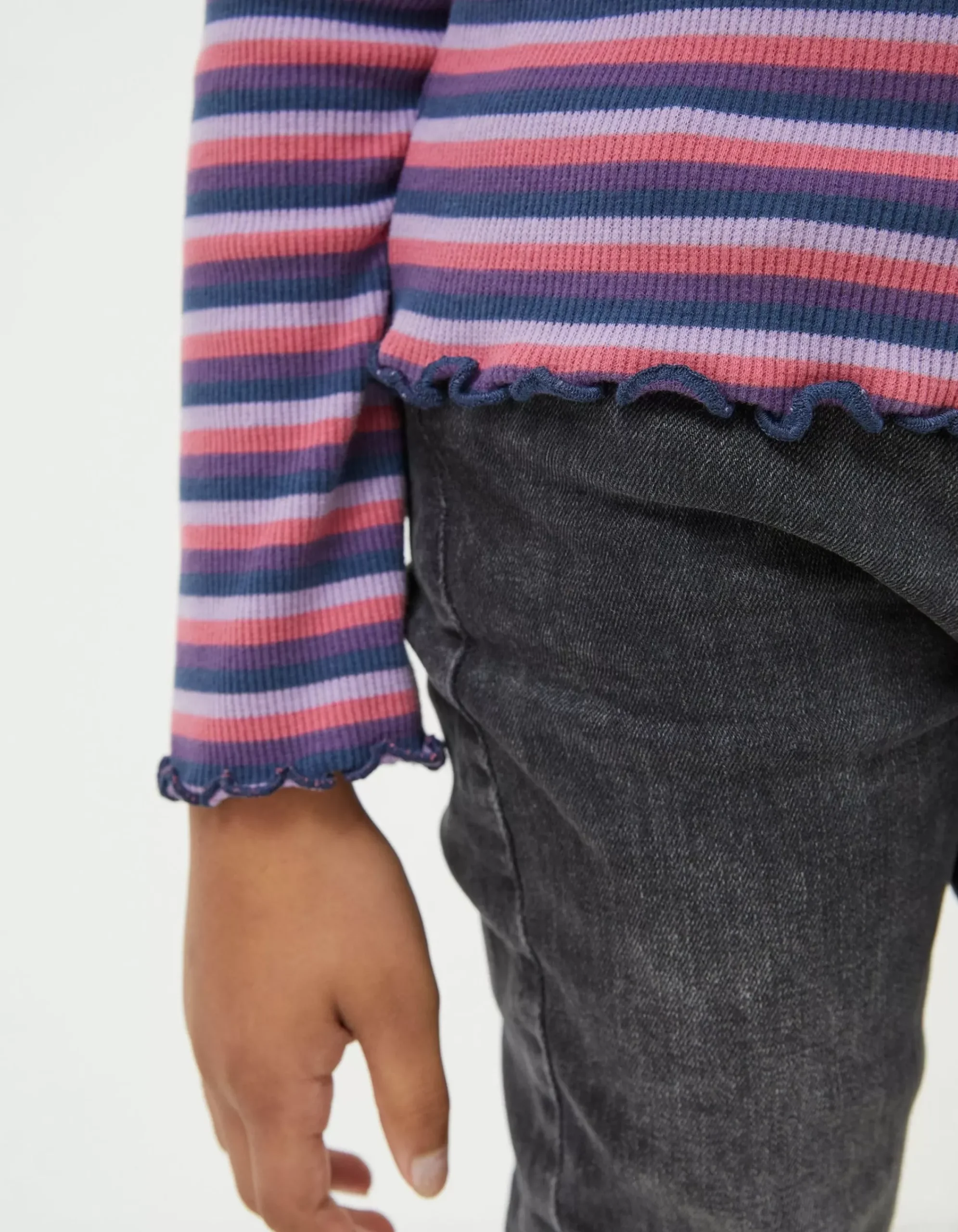 Girls FatFace View All|Stripe Rollneck Jersey T-Shirt