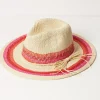 Women FatFace View All|Stripe Straw Fedora Hat