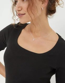 Women FatFace View All|Susie Square Neck Rib Top