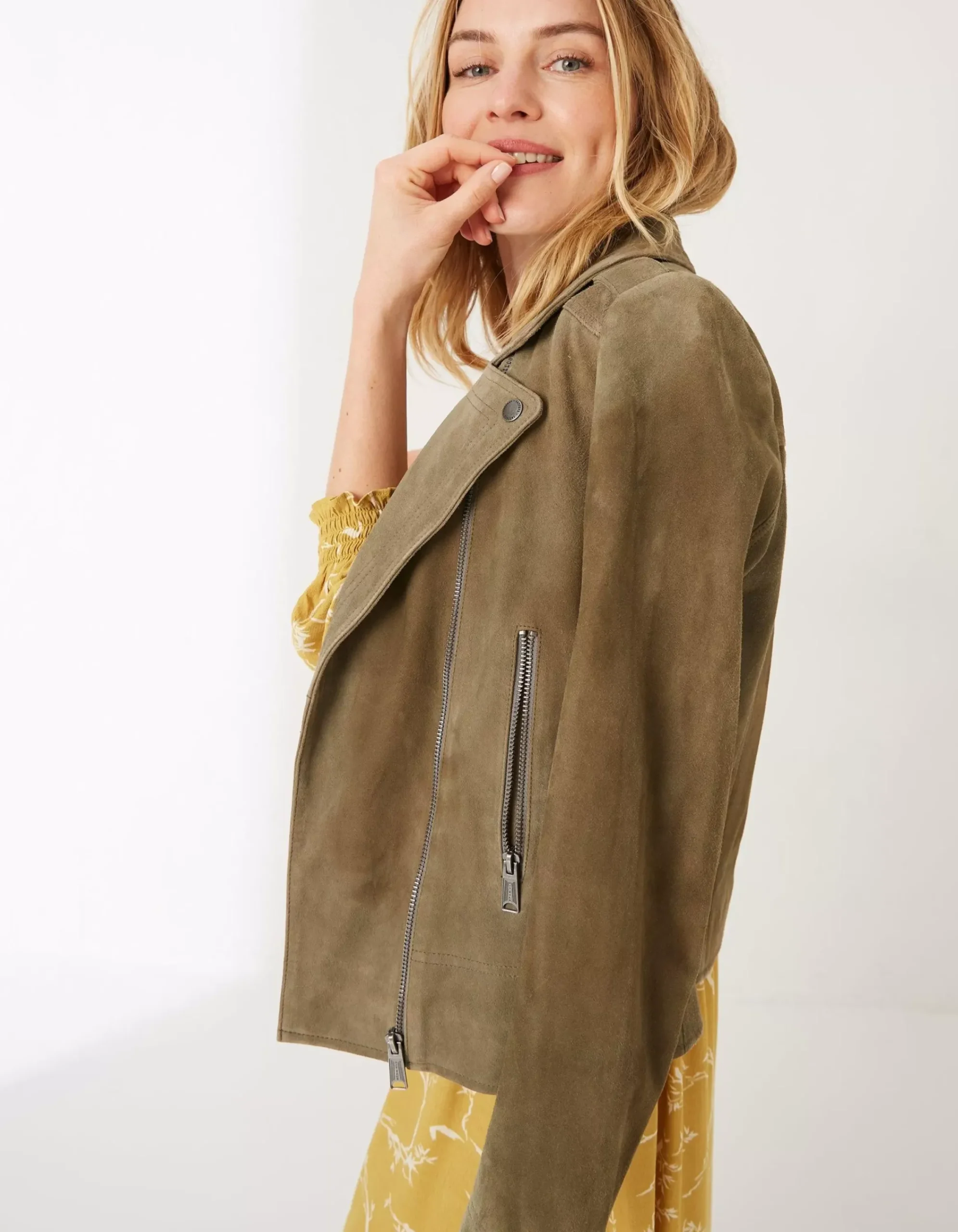 Women FatFace Coats & Jackets|Suzie Suede Biker Jacket