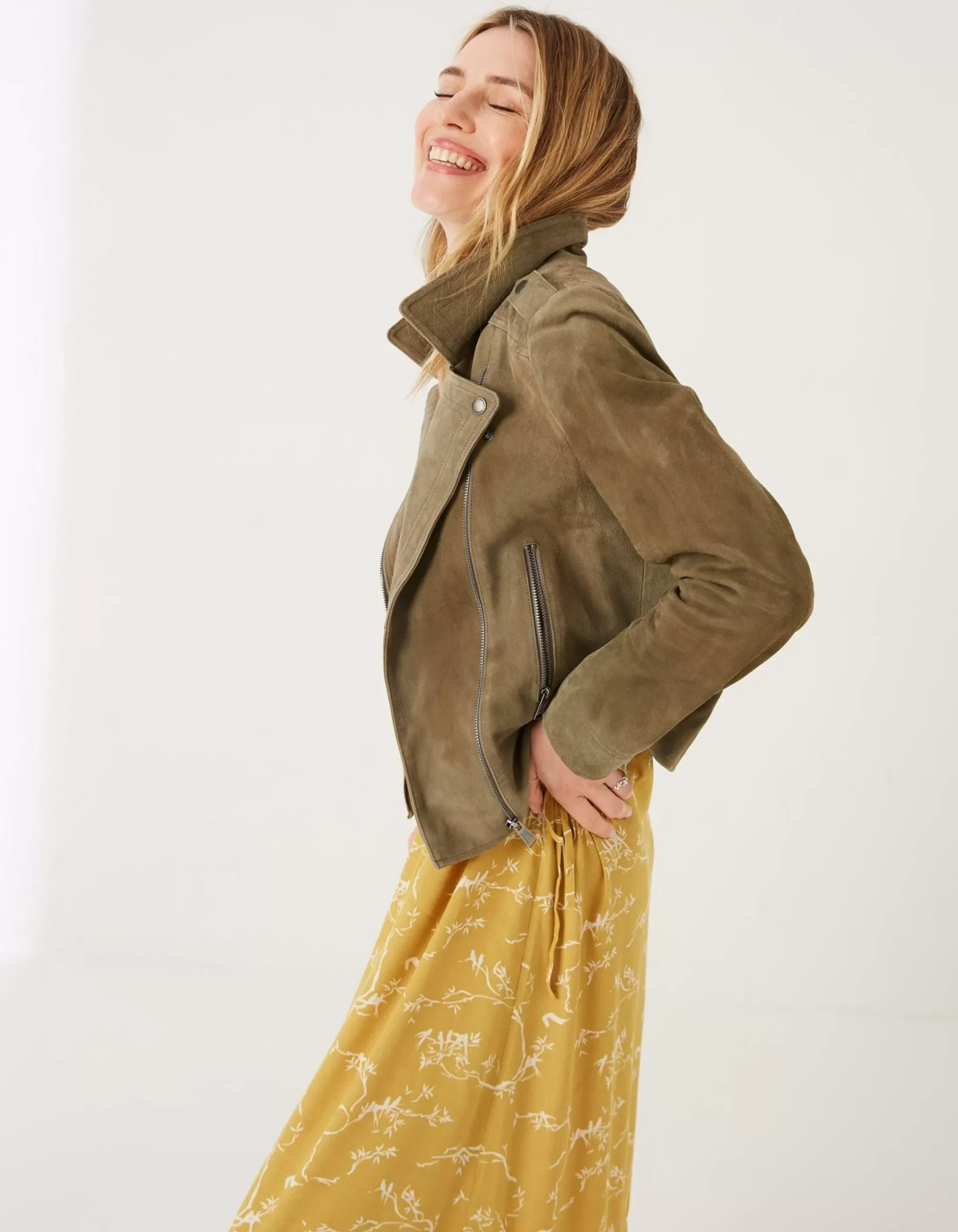 Women FatFace Coats & Jackets|Suzie Suede Biker Jacket