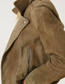 Women FatFace Coats & Jackets|Suzie Suede Biker Jacket