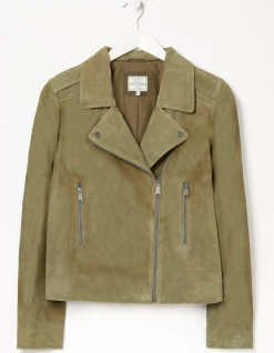Women FatFace Coats & Jackets|Suzie Suede Biker Jacket