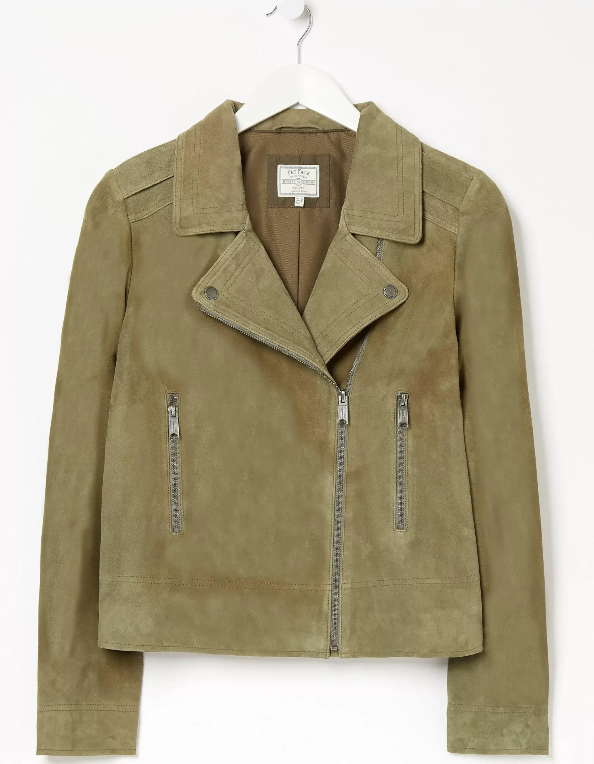 Women FatFace Coats & Jackets|Suzie Suede Biker Jacket