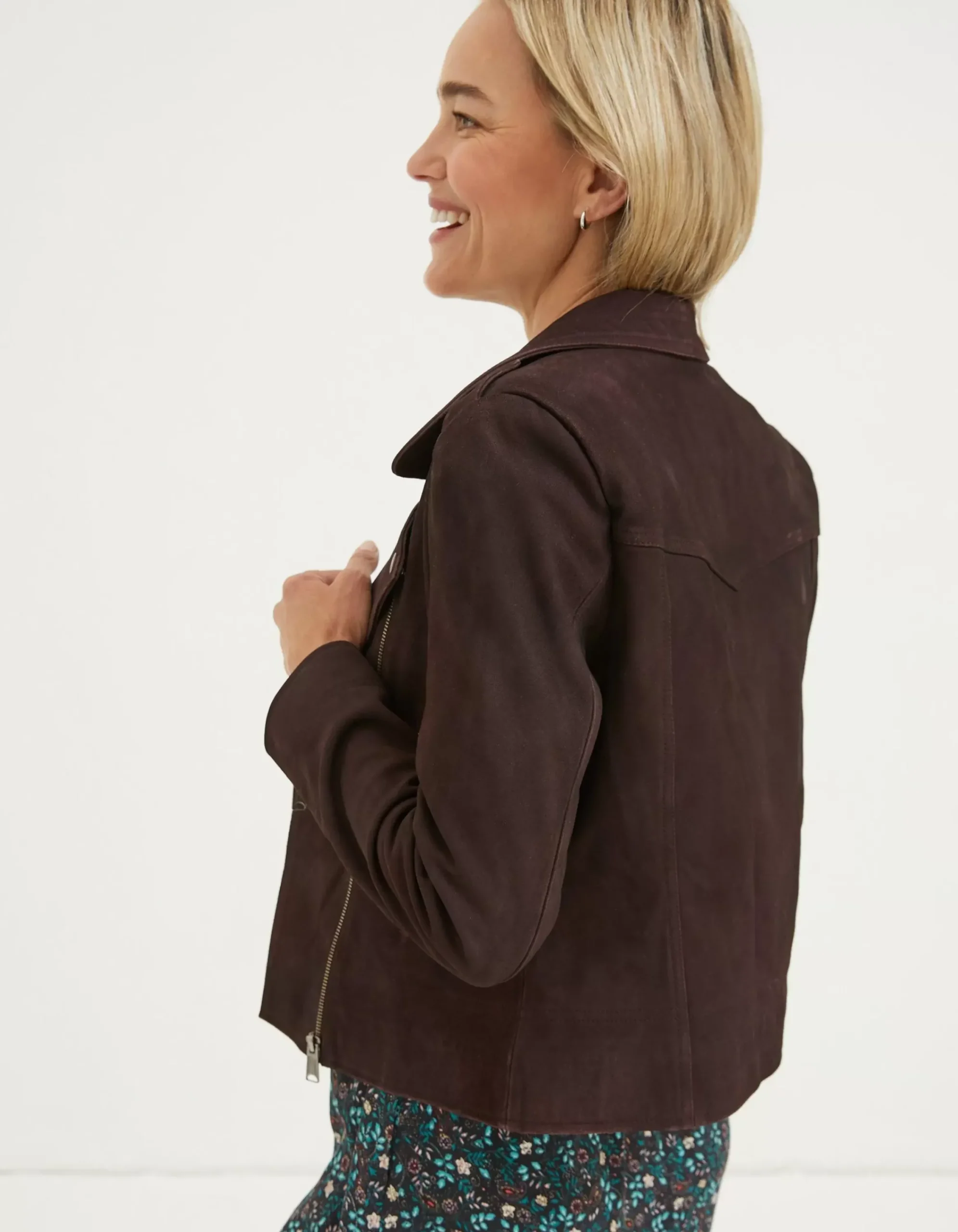 Women FatFace Coats & Jackets|Suzie Suede Biker Jacket
