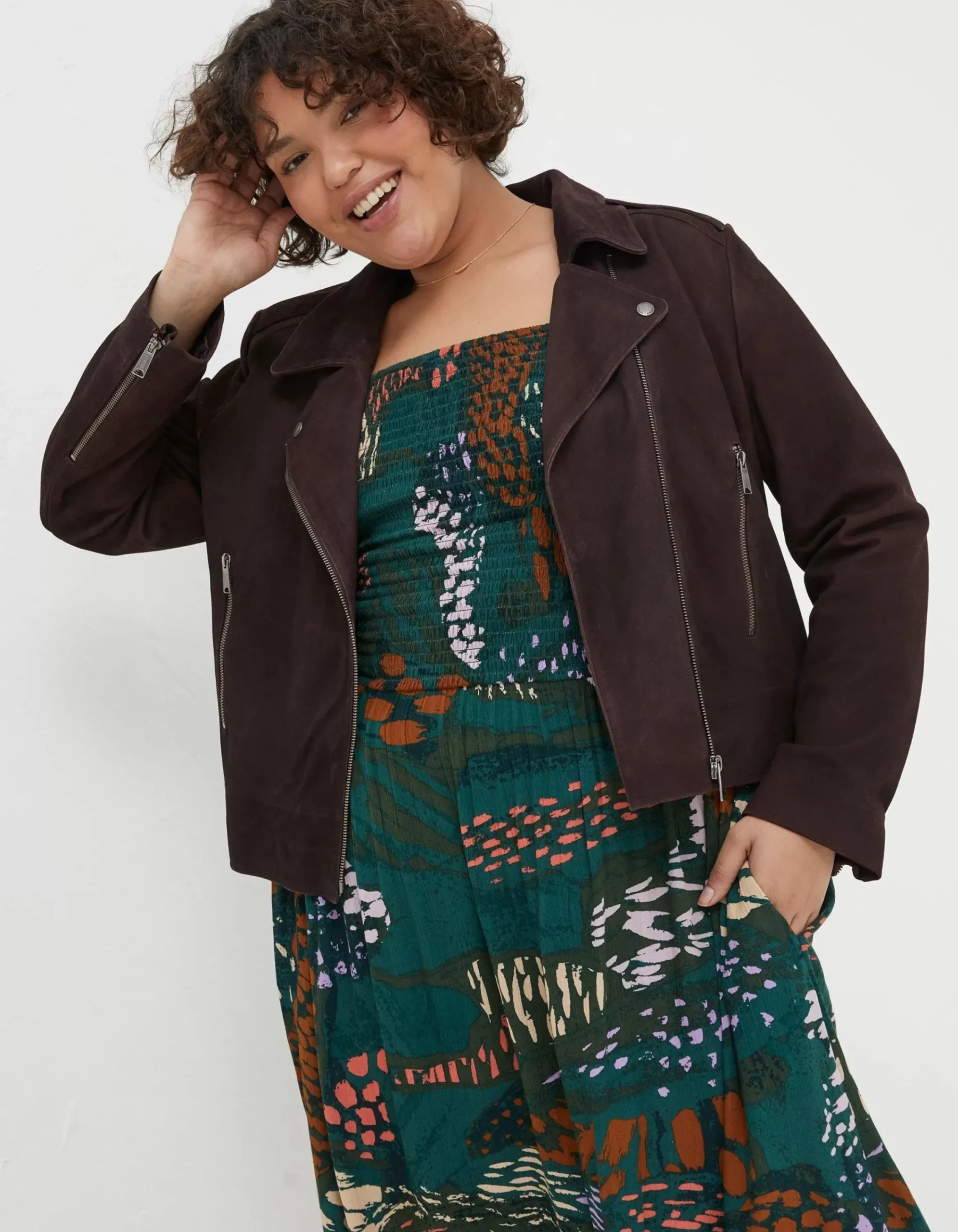 Women FatFace Coats & Jackets|Suzie Suede Biker Jacket