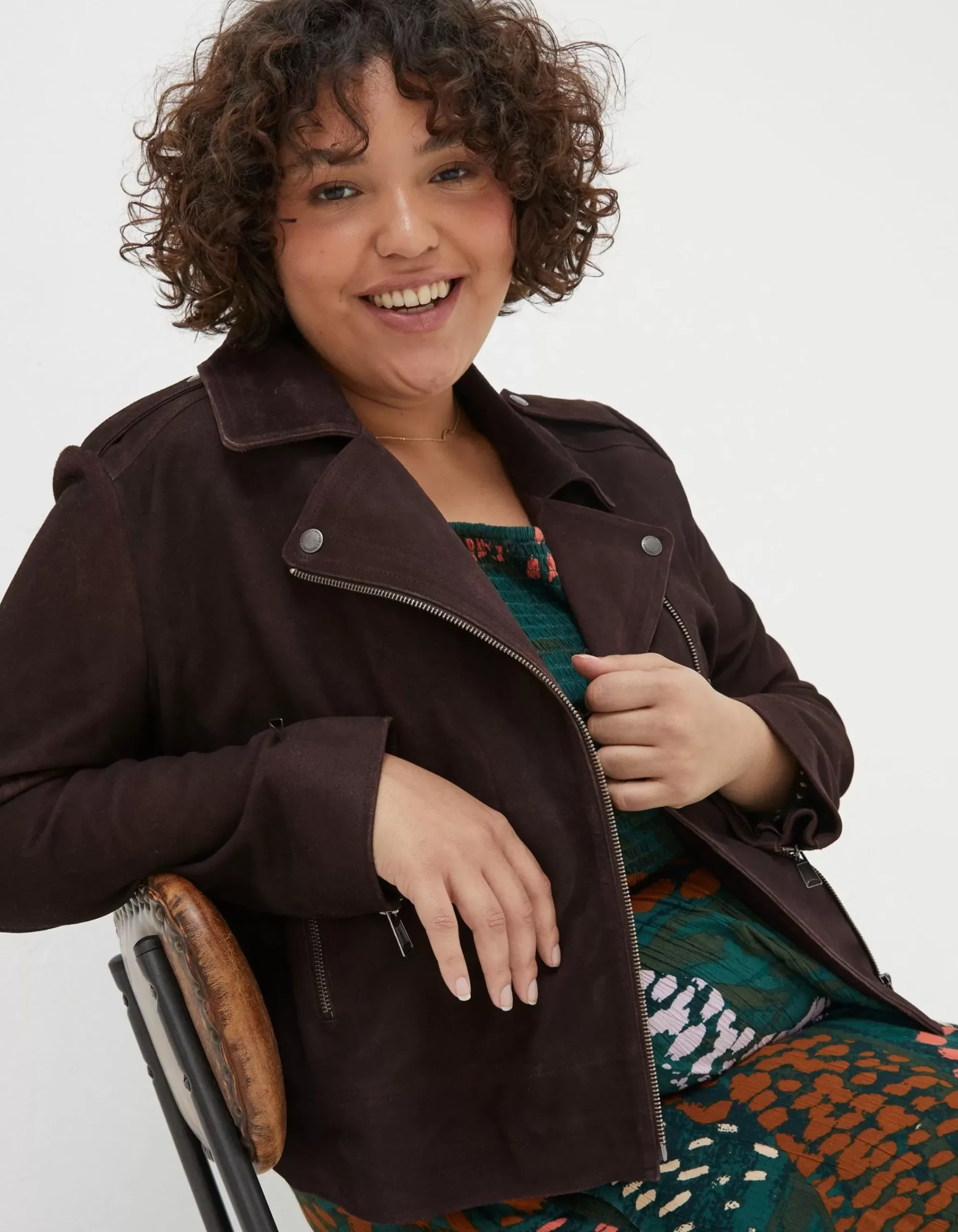 Women FatFace Coats & Jackets|Suzie Suede Biker Jacket