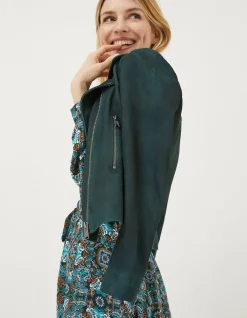 Women FatFace Coats & Jackets|Suzie Suede Biker Jacket
