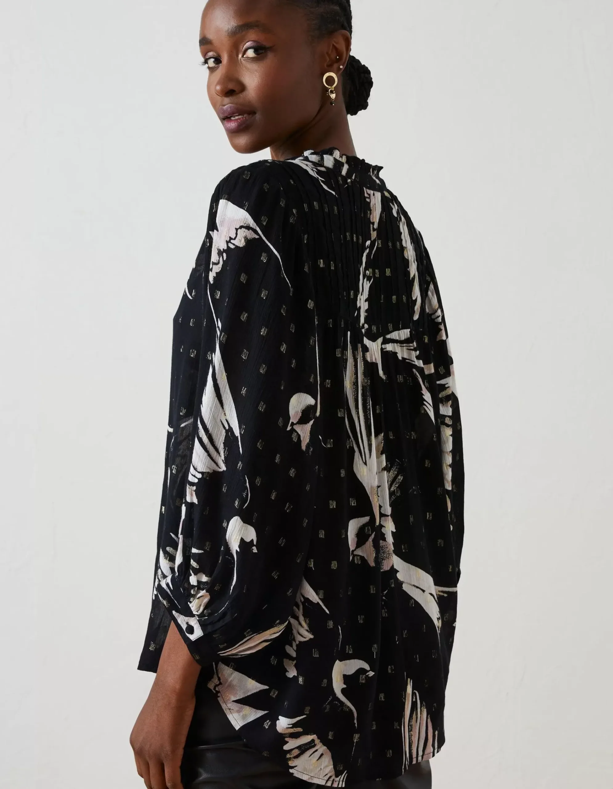 Women FatFace Shirts & Blouses|Swallow Print Evelyn Blouse